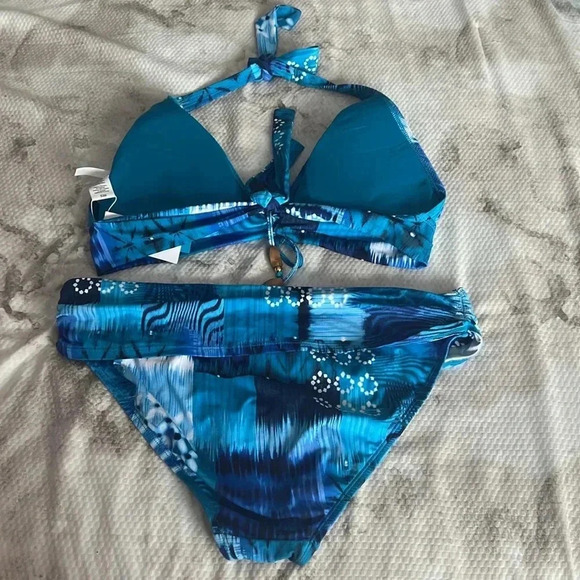 BLEU ROD BEATTIE Lace Up Halter Bra, Too Hot To Handle and Bikini Bottom Size 14 - Picture 8 of 9